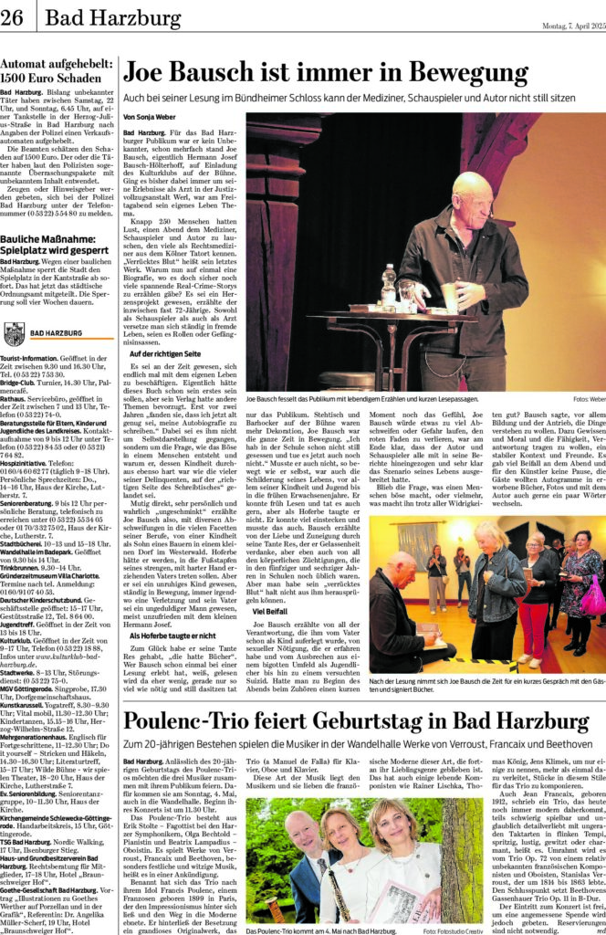 thumbnail of Joe Bausch – Verrücktes Blut- Joe Bausch ist immer in Bewegung