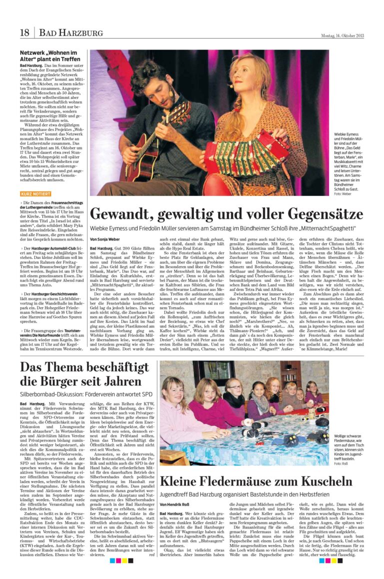 Das Geld liegt auf der Fensterbank, Marie