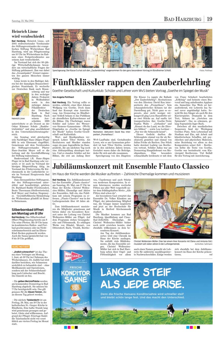 Kooperation mit der Goethegesellschaft