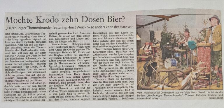 Harzbuerger Themenbrueder und Horst Woick