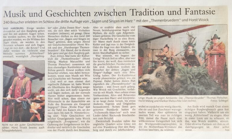 Harzbuerger Themenbrueder und Horst Woick