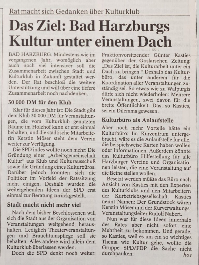 Der Rat über den Kulturklub